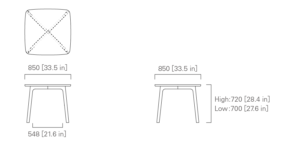 TABLE 85 (square) Low/High