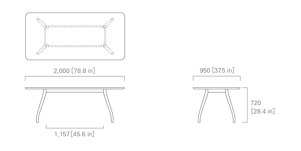 TABLE 200 (rectangular, wooden top)