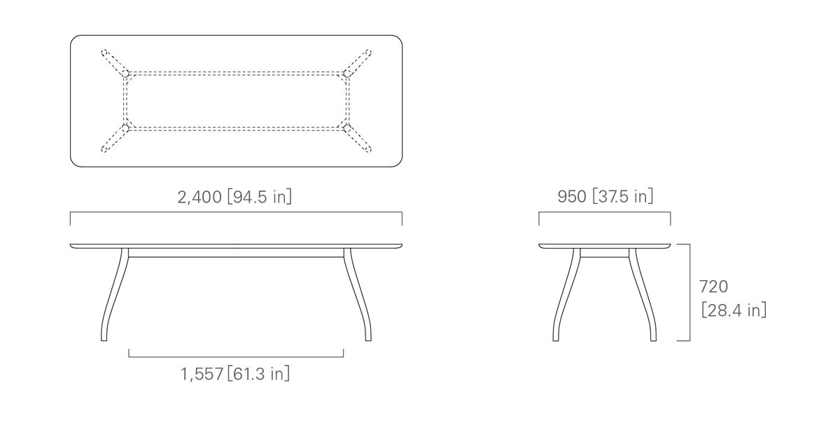TABLE 240 (rectangular, wooden top)