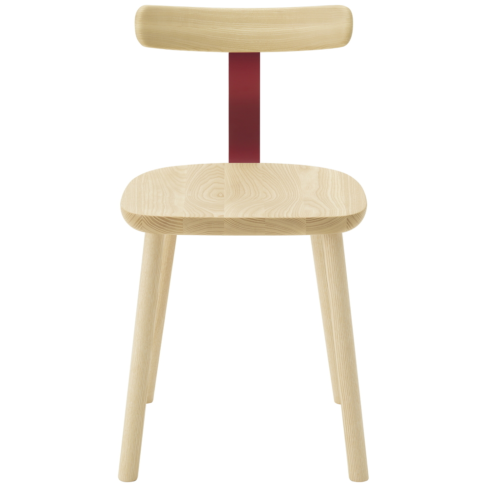 ash / urethane finish, whitish / Steel: red powder coated