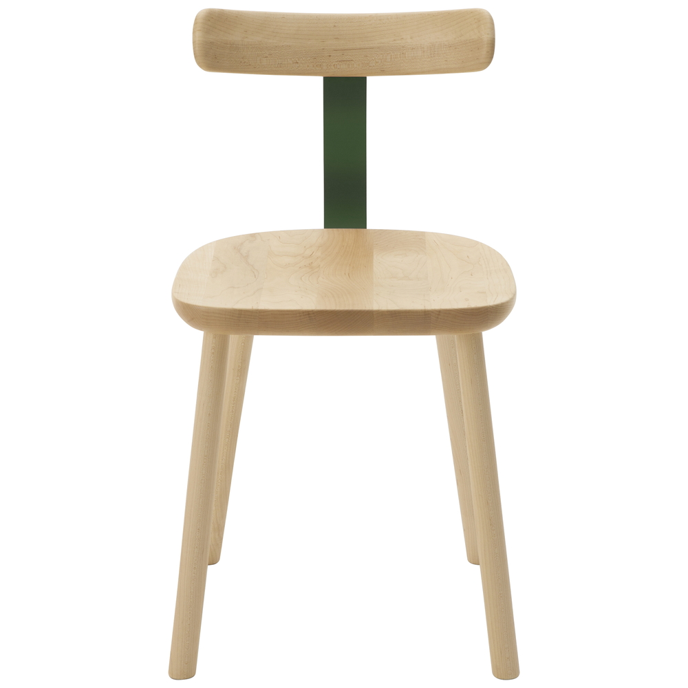 maple / urethane finish, clear / Steel: green powder coated