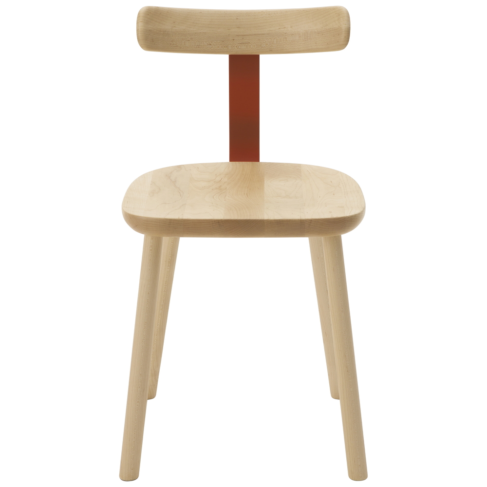 maple / urethane finish, clear / Steel: red powder coated