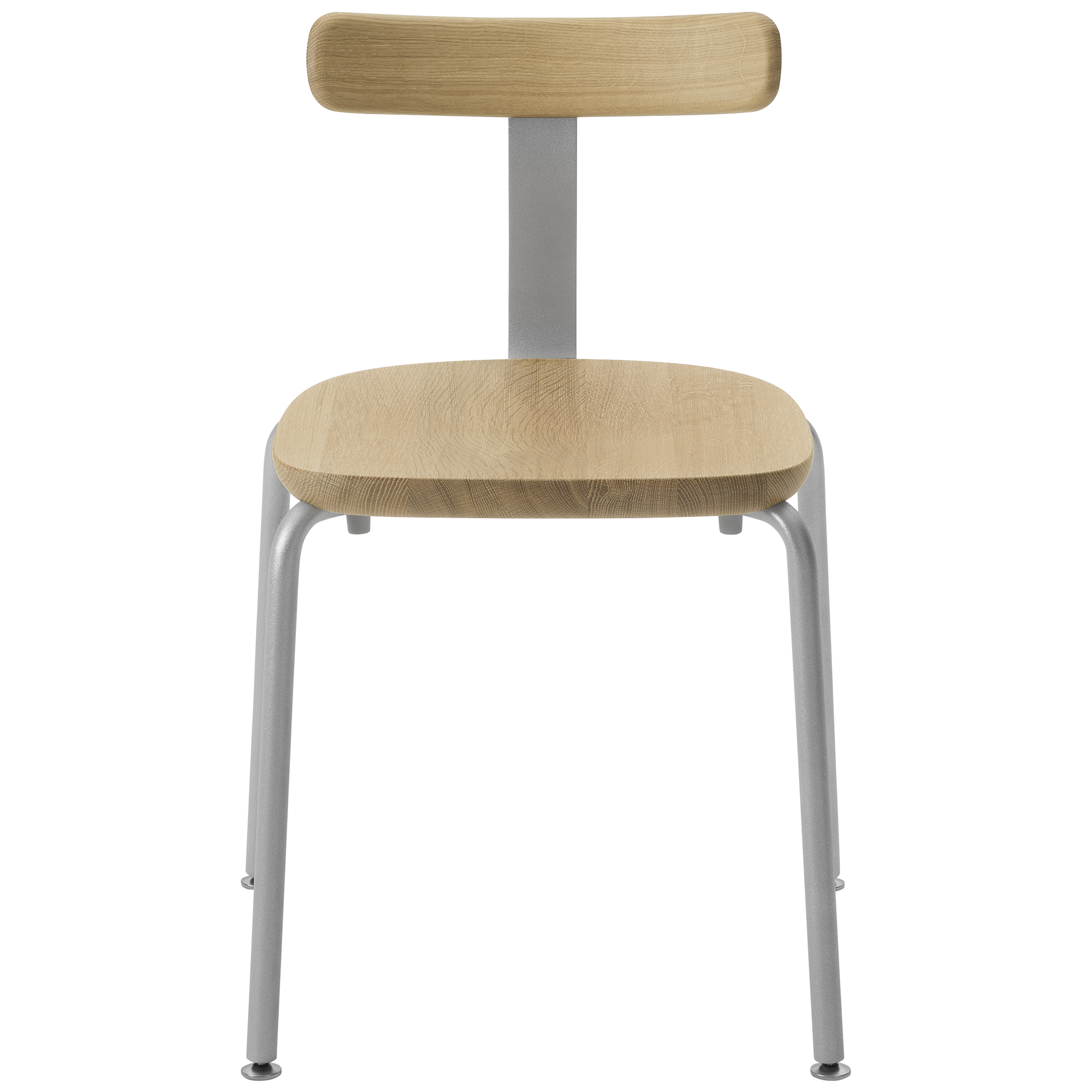 oak / urethane finish, whitish / Steel: silver powder coated