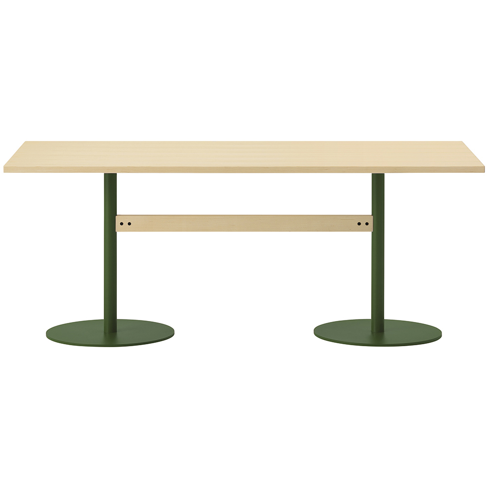 maple / urethane finish, clear / Steel: green powder coated
