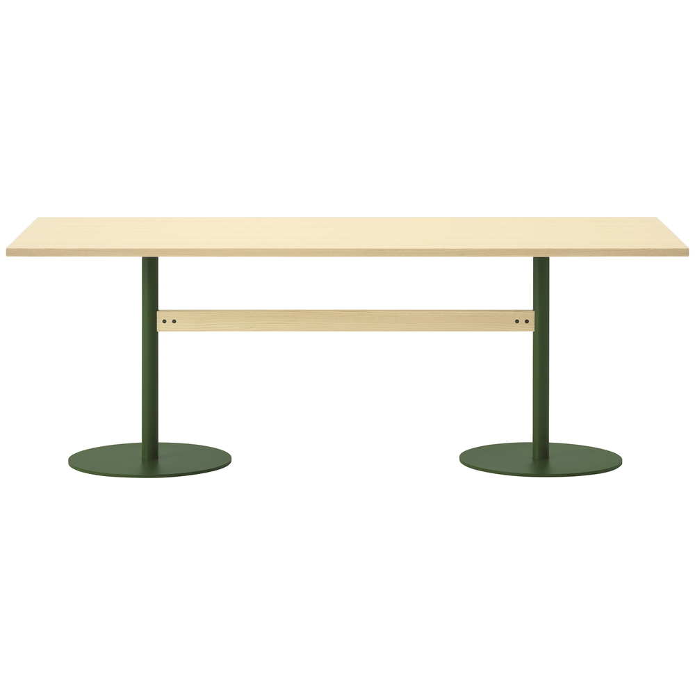 ash / urethane finish, whitish / Steel: green powder coated