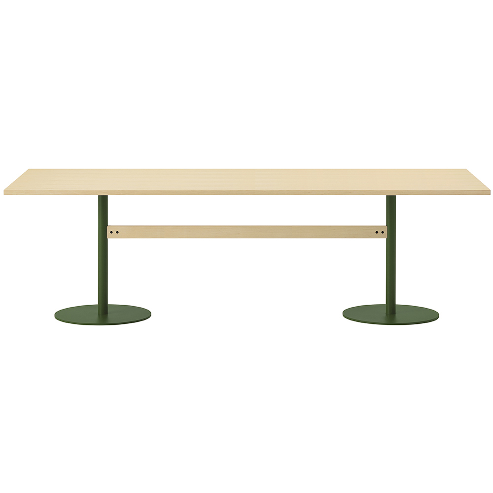 maple / urethane finish, clear / Steel: green powder coated