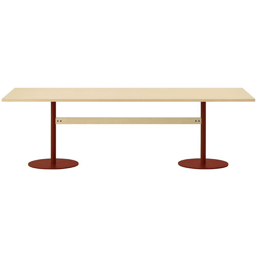 maple / urethane finish, clear / Steel: red powder coated